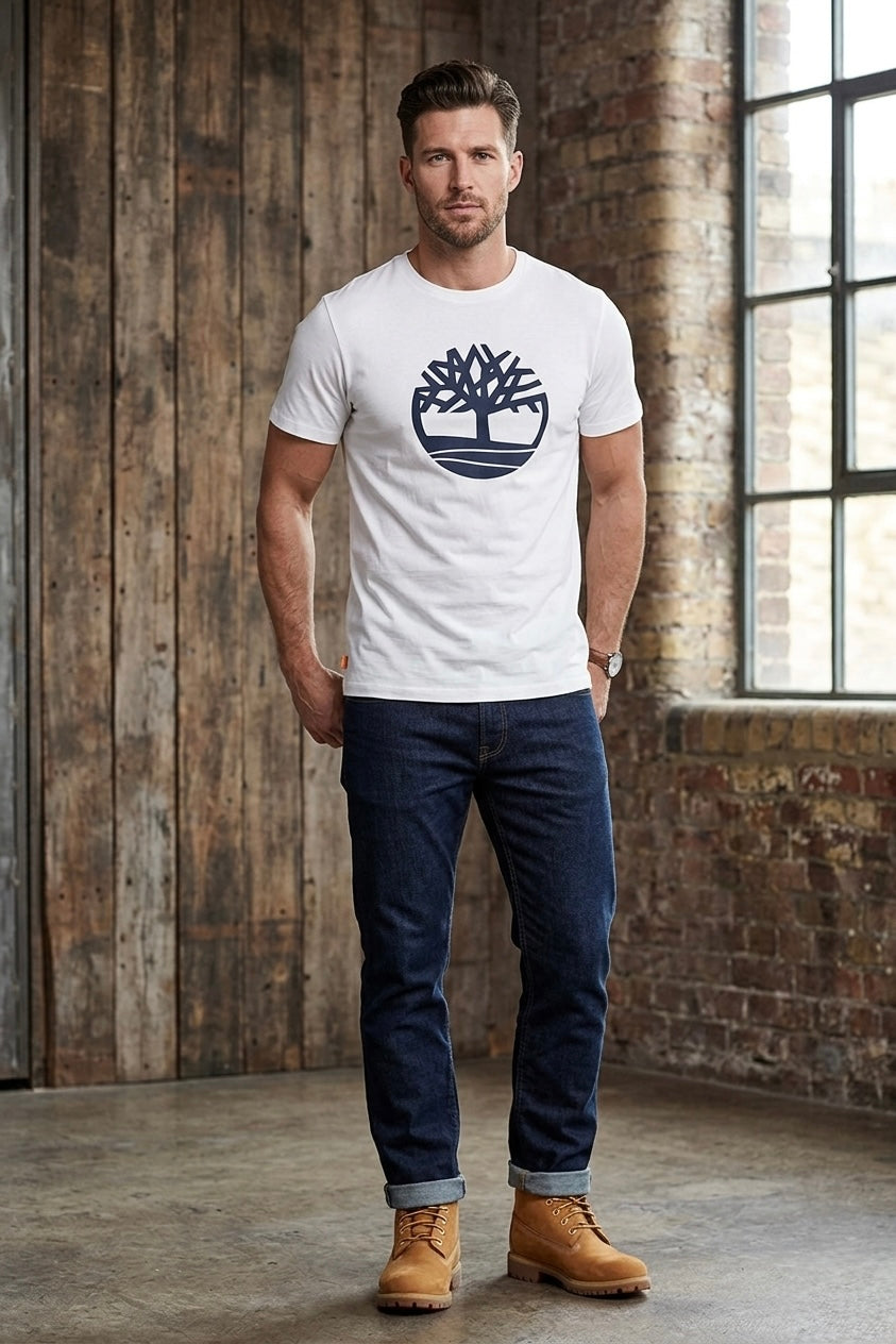 T-shirt Timberland con Logo Iconico - Bianco